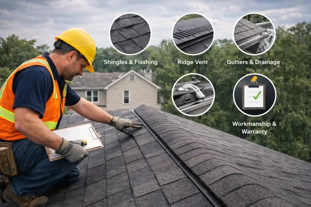 Roof inspection in progress