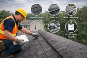 Roof inspection in progress