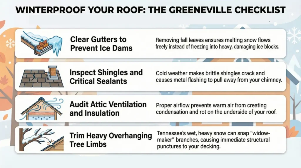 Checklist of roof for winter