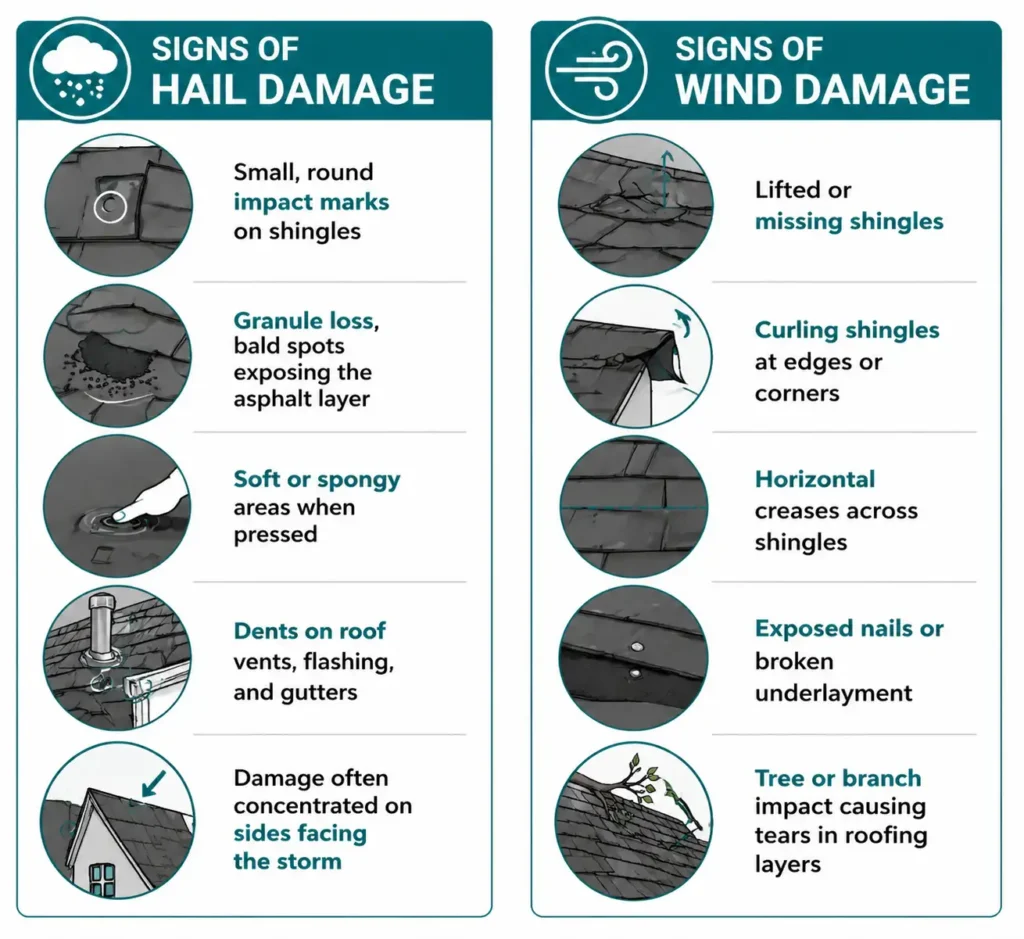 sign of hail vs wind damage