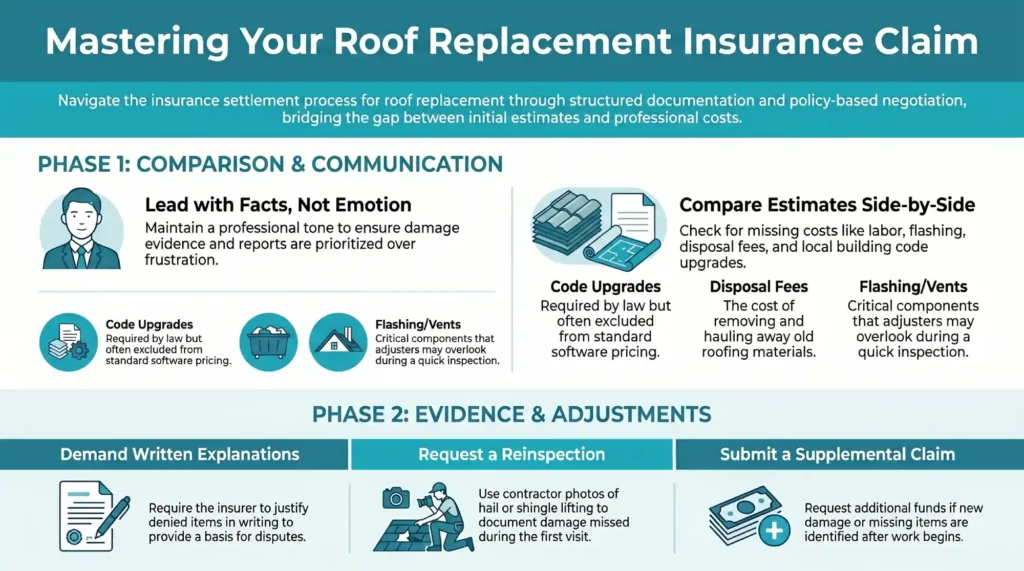 negotiate roof replacement with insurance